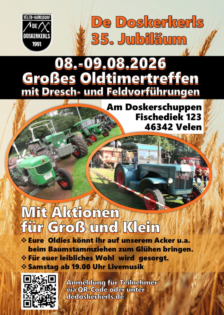 De Doskerkerls 35 Jubiläum 8 bis 9 August 2026